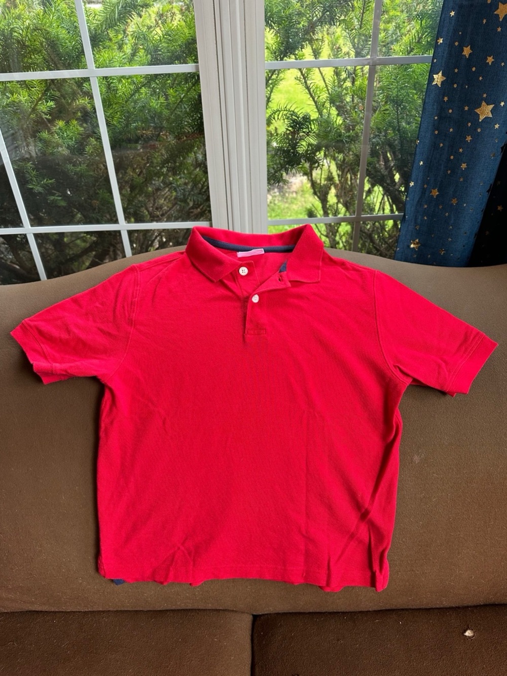 Hanna Andersson Boys Red Short Sleeve Pique Polo Size 10 (140 cm)